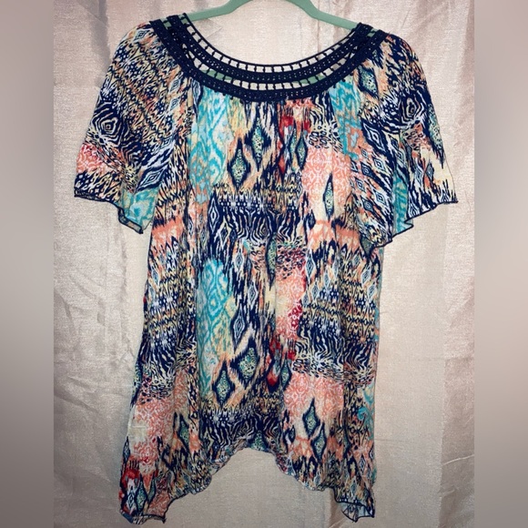 Women’s Inspire Blouse Size XL Multicolor Pattern - Picture 2 of 9